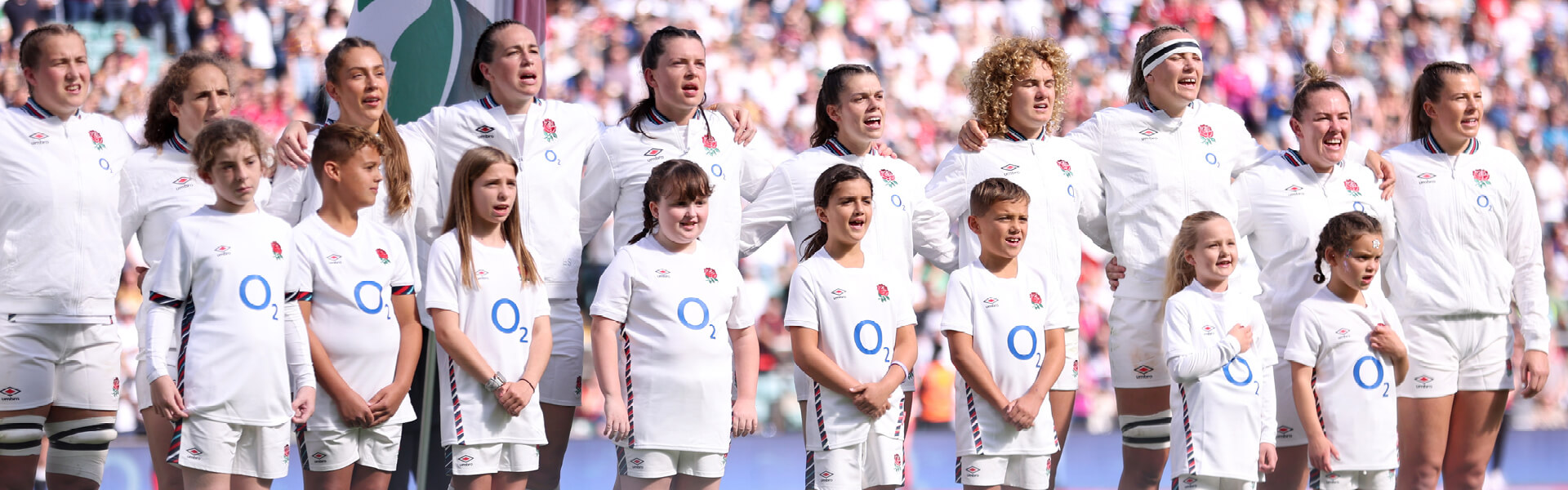 England Red Roses line up for national anthem at the home of England Rugby, Allianz Stadium, Twickenham