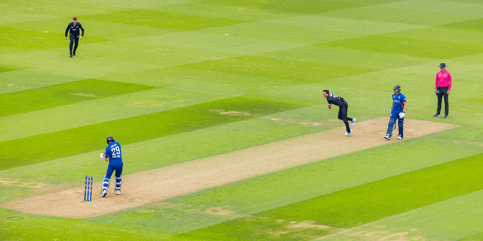 England cricket team playing in a One Day International at The Kia Oval cricket ground