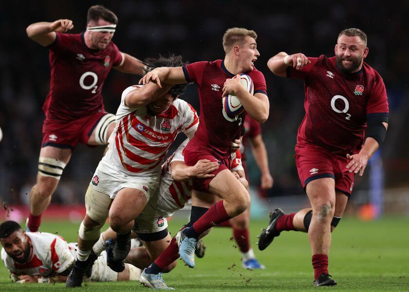 England in action against Japan at Allianz Stadium
