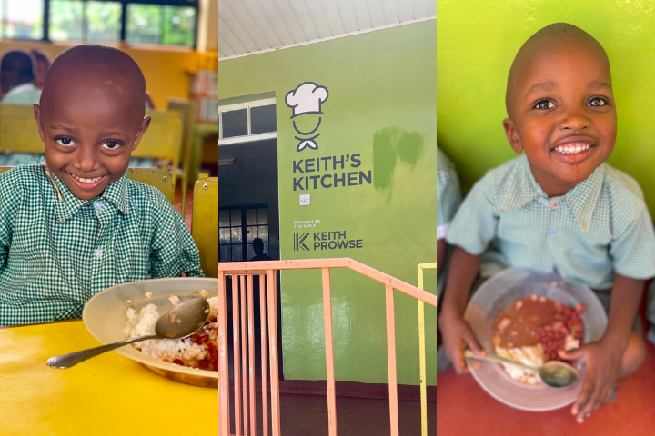 Children enjoying food supplied by Keith's Kitchen.